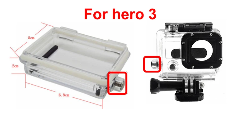 Для Go Pro Аксессуары Открытый Скелет задняя дверь сенсорный дисплей чехол Замена для GoPro Hero 3 3+ 4 серебряный корпус Чехол