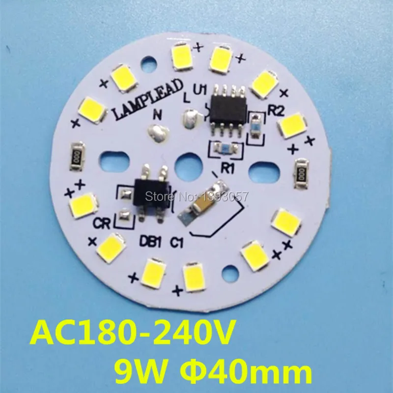 20pcs SMD2835 9W High PF Integrated IC Driver Light Source Panel, AC 220V Directly Needn't