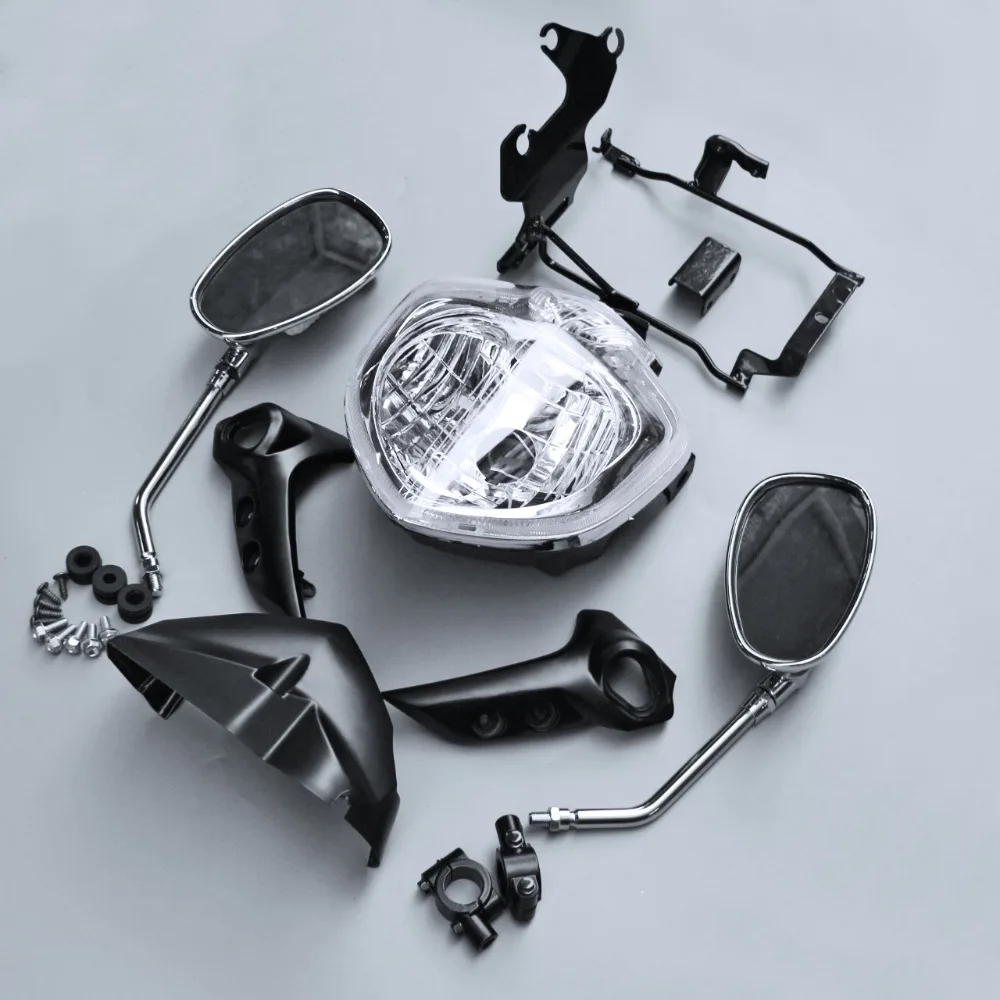 

Headlight Set Assembly Bracket Mirror speedometer Cover Fit For YAMAHA FZ6 07-10