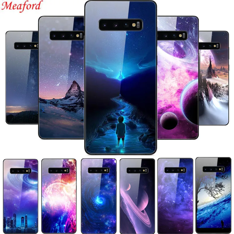 

Popular Case For Samsung Galaxy S10 Plus Case Glass Hard Back Cover For Samsung S10 Plus Phone Case TPU Frame S10+ SM-G975 Funda
