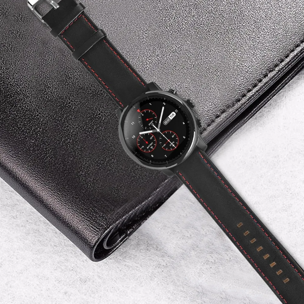 Смарт часы Ollivan для Xiaomi Huami AMAZFIT Stratos 2 2S кожаный ремешок браслетов huami amazfit Pace 22