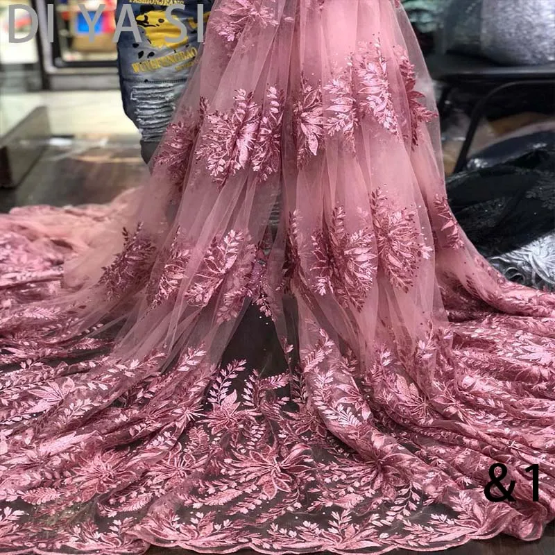 

2018 Latest French Nigerian Laces Fabric High Quality Tulle African Laces Fabric Wedding African French Tulle Lace 5 yards