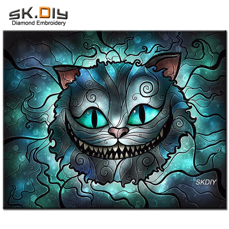 SK DIY Halloween Cat art 5D pattern rhinestone diamond embroidery diamond painting mosaic sale mazayka home decor series on wall (1)