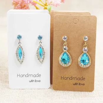 

Mulit size DIY handmade with love earring package card tag white/kraft jewelry packing &display earring tag 100pcs per lot
