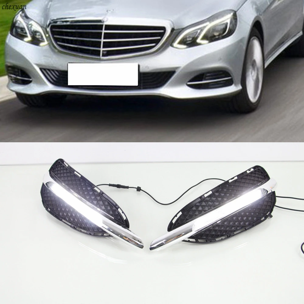 

CSCSNL 1 Set DRL Daytime Running Lights Turn Yellow Signal Light For Mercedes Benz W212 E Class E180 E200 E260 E320 2014 2015