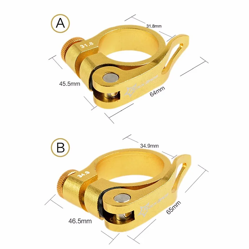 ROCKBROS велосипедный MTB велосипед Алюминиевый Сверхлегкий быстросъемный велосипедный Подседельный штырь велосипедный зажим 31,8 мм 34,9 мм 40 г 4 вида цветов