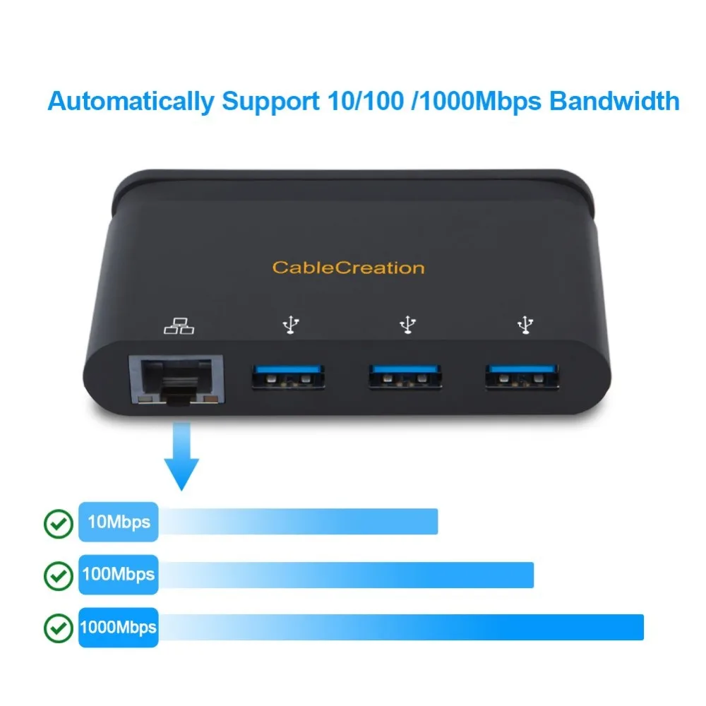 Адаптер USB Type C к RJ45 Gigabit Ethernet + 3USB 3 0 совместимый с MacBook Pro Air 2018 Mac Mini Thunderbolt 3|Кабели VGA|