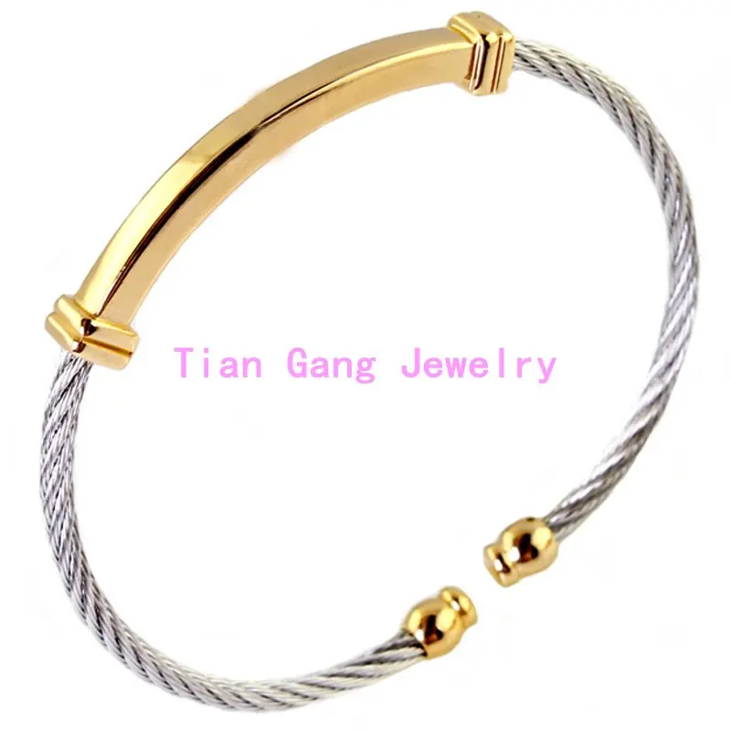 Women Mens font b Jewelry b font Silver font b Gold b font Tone Twisted Cable