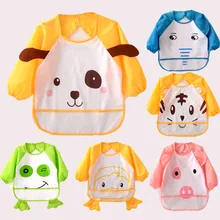 Милое непромокаемое покрытие, нагрудники для малышей с рисунком животных, шарф с длинными рукавами для новорожденных, нагрудник для кормления детей, 6 стилей