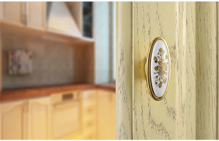 5pcs Antique Furniture Knobs and Handles Marble Ceramic Handle for Kitchen Cupboards Cabinet Door knobs Drawer Pulls (6)