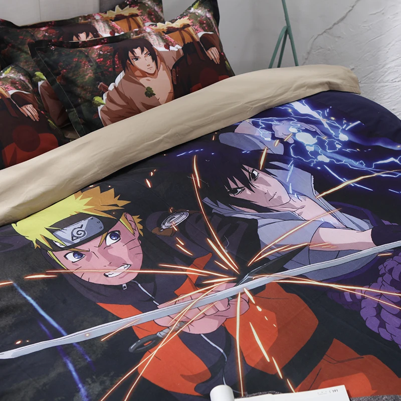 3D Hokage Мультяшные комплекты постельного белья для мальчиков Детские двуспальные