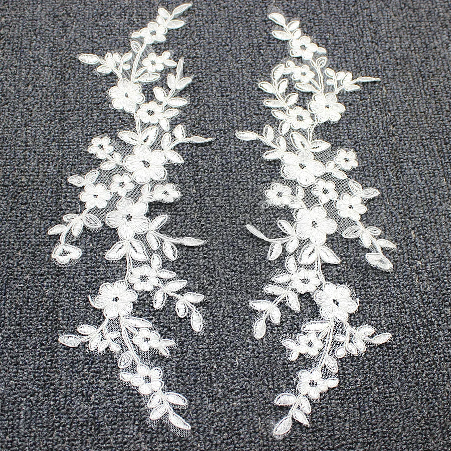 Yackalasi Wedding Appliqued Flower Lace Patches Floral Headwear 3d