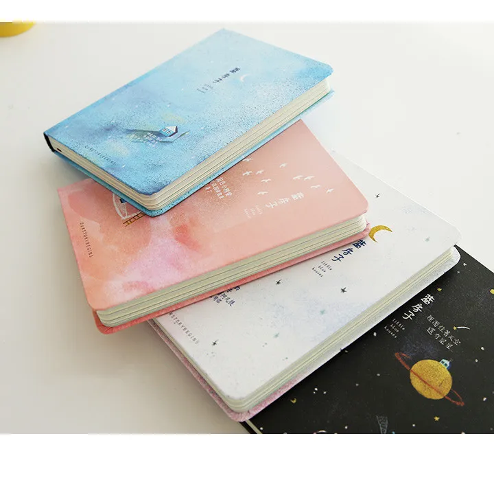 Красивые цветные страницы блокнот дневник с маленьким синим домом книга Корея канцелярские принадлежности Школьные принадлежности