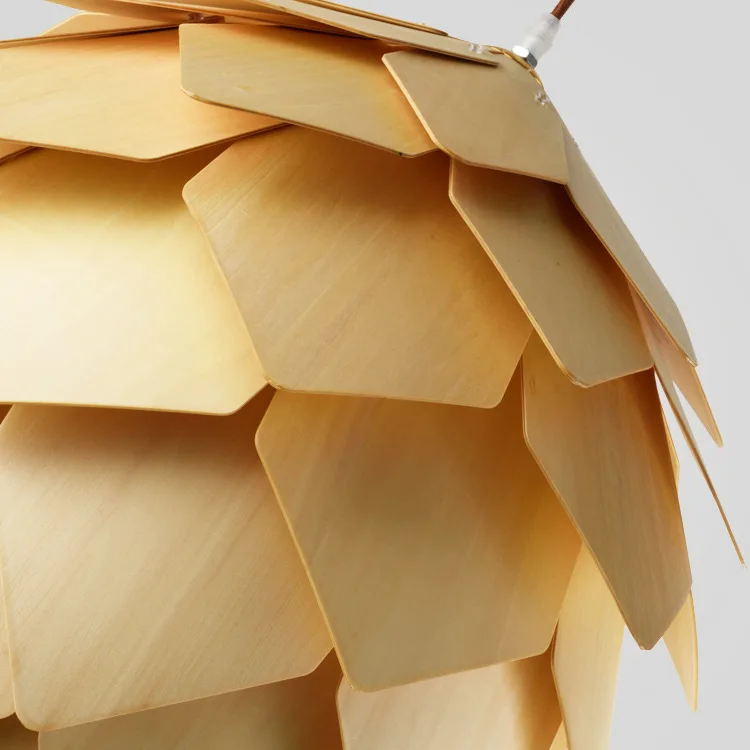 Современный ручной работы DIY деревянный подвесной светильник Pinecone подвесная деревянная лампа в виде артишока домашний декоративный светильник AC100-240V