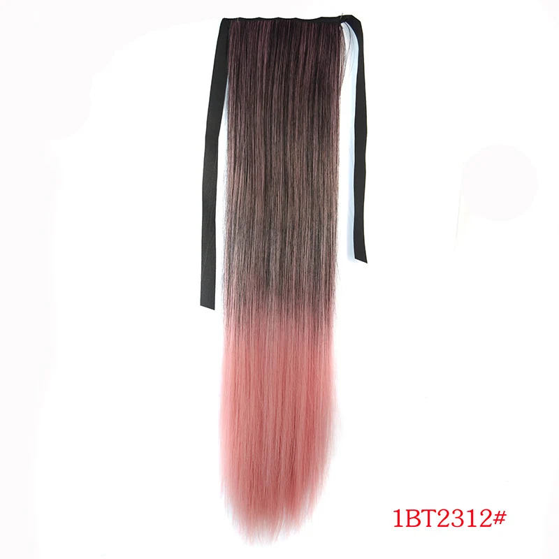 Jeedou прямой синтетический конский хвост 2" 95 г Синий Розовый Красный Радужный Омбре цвет ленты шнурок конский хвост Vitality косплей волос
