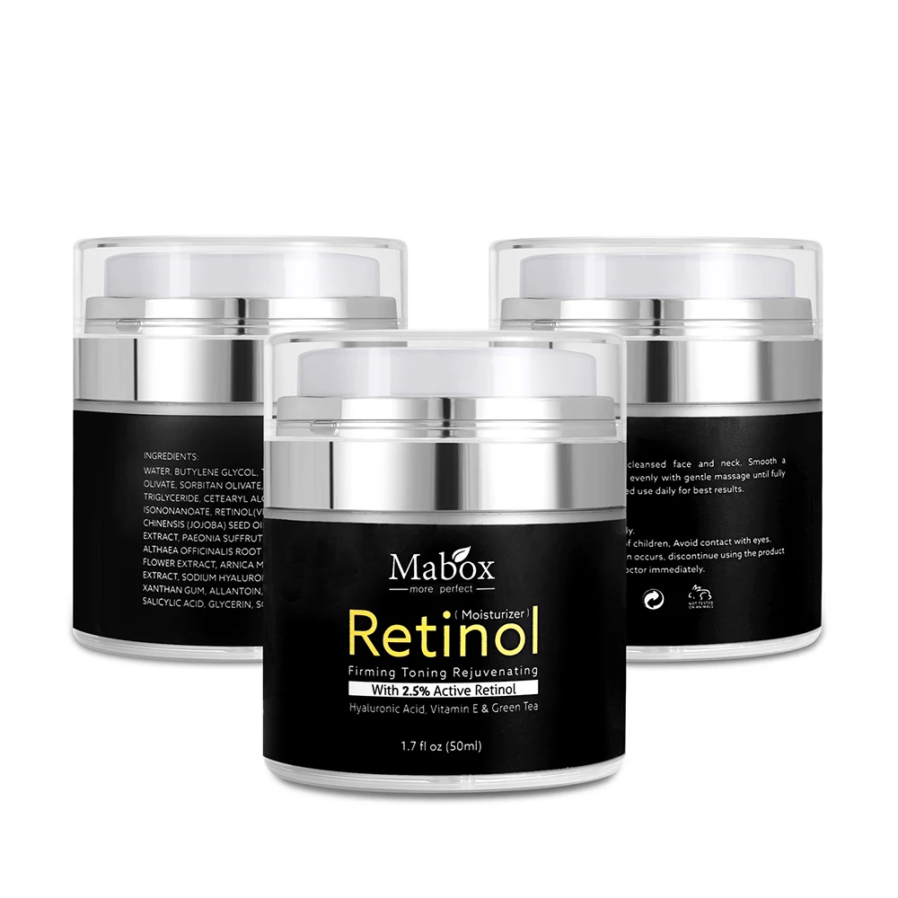 Mabox 50 мл Retinol 2.5% увлажнитель для лица крем с гиалуроновой кислотой антивозрастной разглаживает морщины Витамин Е коллаген разглаживающий отбеливающий крем