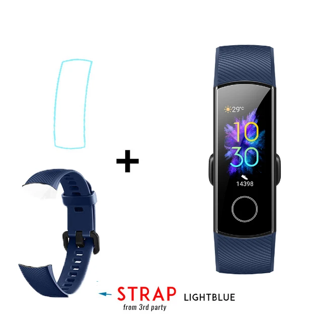 Huawei Honor band 5/5i smartband AMOLED huawei smartwatch кровяной кислород сердце яж ftness трекер сна Плавание Спорт trakcer gps - Цвет: blue add blue