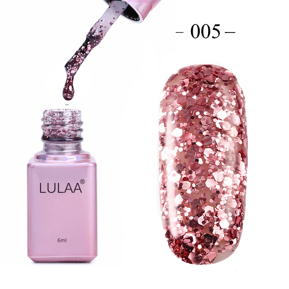 

Long Lasting Super Bling Candy Color 3D Diamond Glitter UV Nail Varnish 6ml Manicure Nail Gel Polish Soak Off Sequins