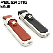 POWERONE Новая Металлическая кожаная Флешка usb флеш-накопитель 32 Гб 16 Гб 64 ГБ USB 2,0 карта памяти флешки u-диск Модный меховой чехол