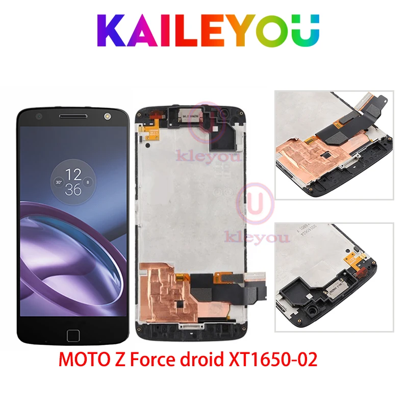 

For Motorola Moto Z Force Droid XT1650-02 LCD Display Touch Screen Digitizer Replacement For Motorola Moto Z Force Droid LCD