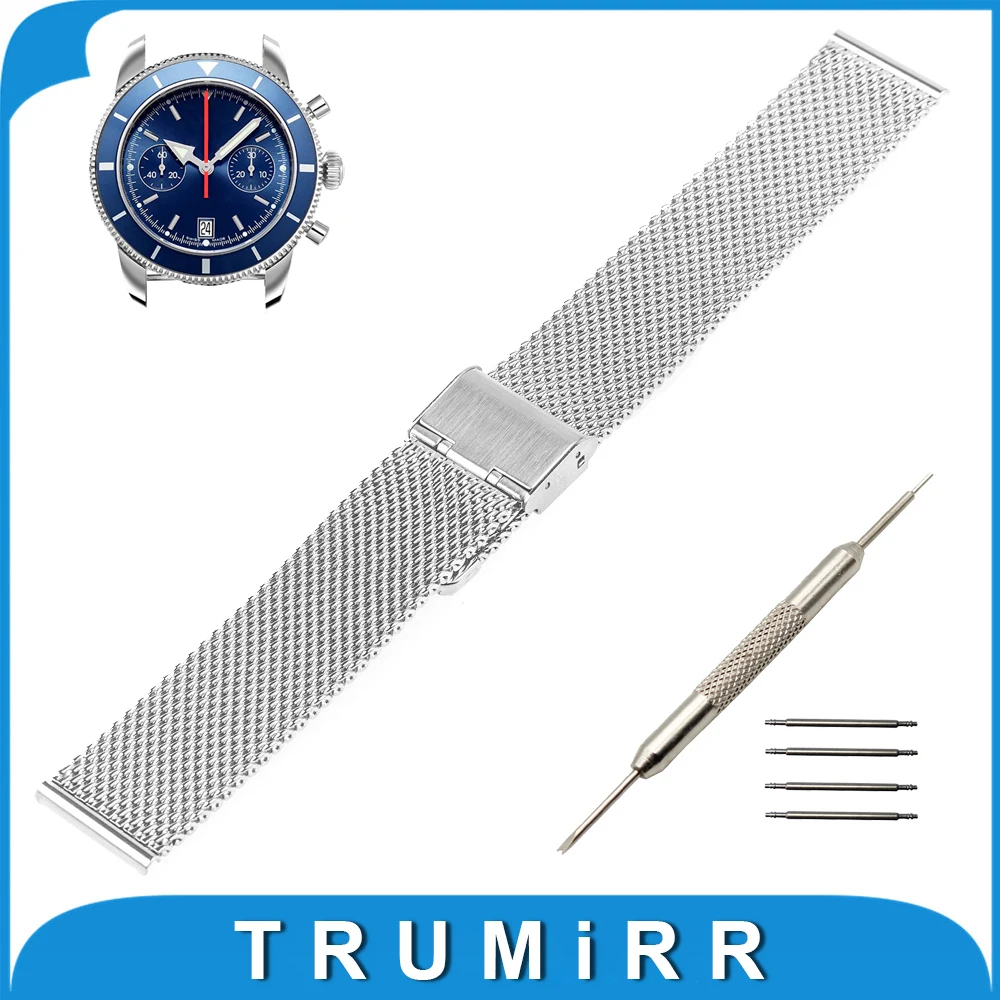 18mm 20mm 22mm 24mm Milanese Watch Band for Breitling Stainless Steel