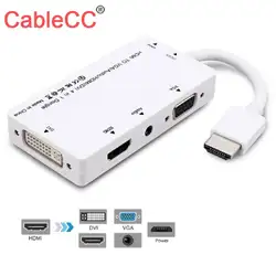 CableCC HDMI к VGA/Аудио/HDMI/DVI 4in1 донгл адаптер многопортовый Splitter конвертер для PS3 HDTV TV PC монитор проектор белый