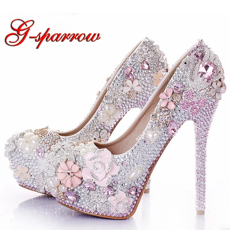 pink wedding heels