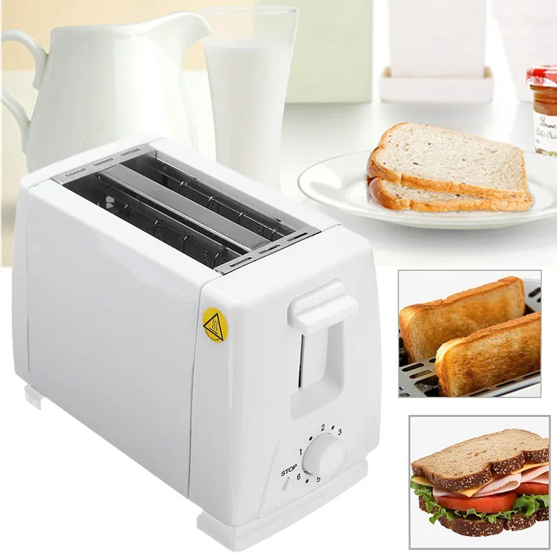 Бытовой автоматический тостер для хлеба с европейской вилкой, 750 Вт, хлебопечка, машина для выпечки, 2 ломтика, слоты для завтрака, многофункциональная, 230 В