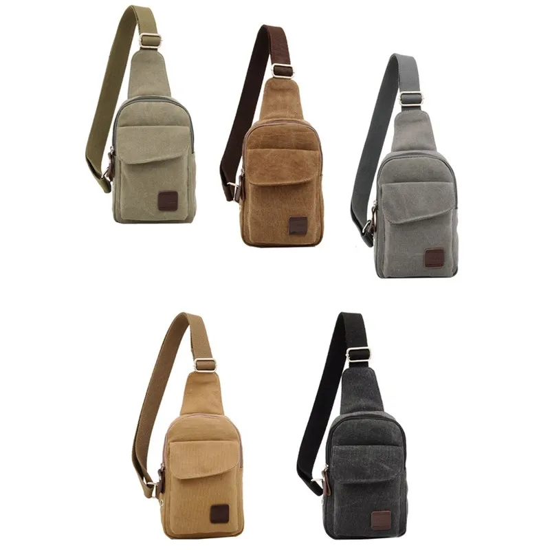 Men's backpack canvas backpack Sports sling bag Outdoor Cycling Running Messenger Bag Shoulder Bag backpack Black, coffee ,khaki (2)