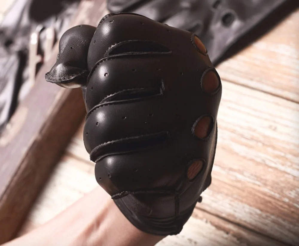 Vintage Open Knuckle Leather Driving glove b3
