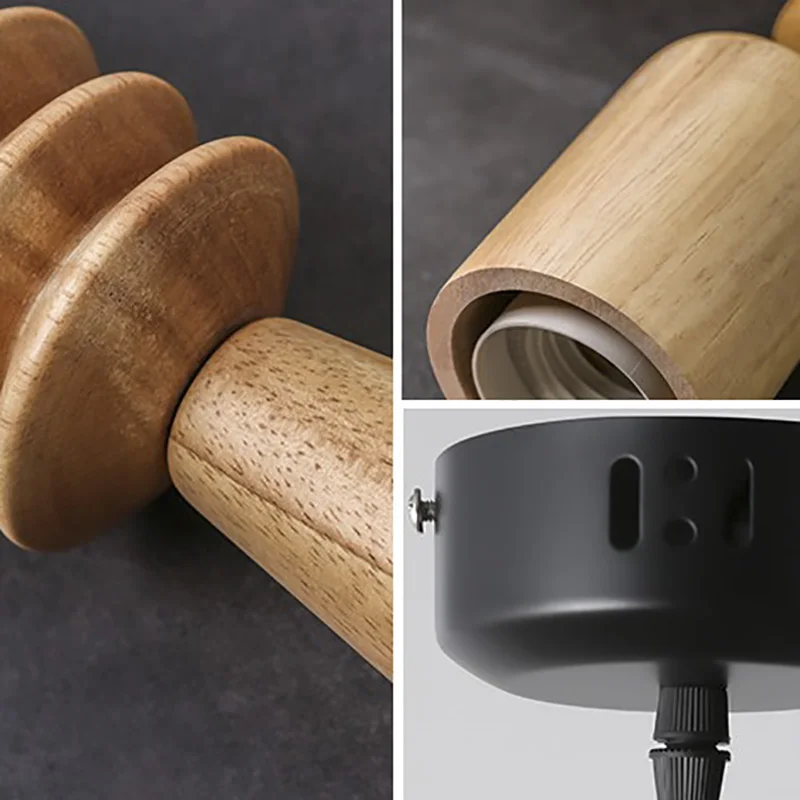 Lámpara de madera Eusolis Pendelleuchte Vintage Lampe Deco iluminación Interior colgante moderno iluminación para el hogar iluminación moderna