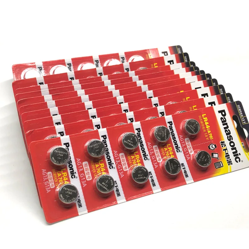 200pcs/lot 100% Original Panasonic 1.5V Button Cell Battery LR44 Lithium Coin Batteries A76 AG13 G13A LR44 LR1154 357A SR44