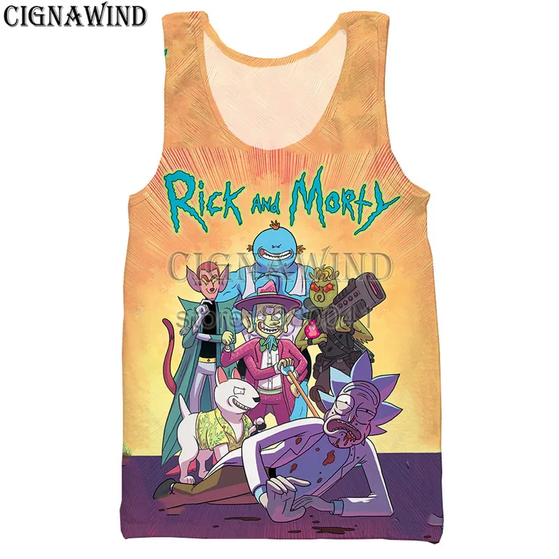 

New Popular vest men/women Cartoon Rick And Morty 3D print vests Harajuku style Bodybuilding streetwear Tops