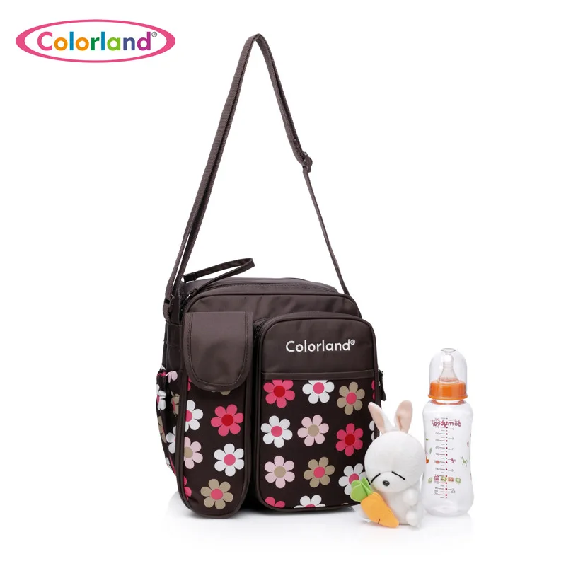 

COLORLAND polyester messenger baby diaper bag nappy changing mummy nursing travel wet backpack waterproof maternity 22.5*13*26cm