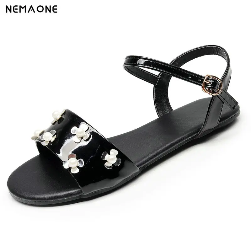 

NEMAONE Women Sandals 2019 New Summer Fashion flower buckle Breathable Shoes Woman Slides Solid Casual Female