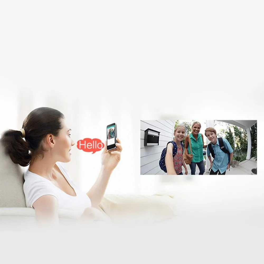 Домашняя сигнализация умный wifi видео дверной звонок беспроводное видеопереговорное устройство дверной звонок мобильный телефон