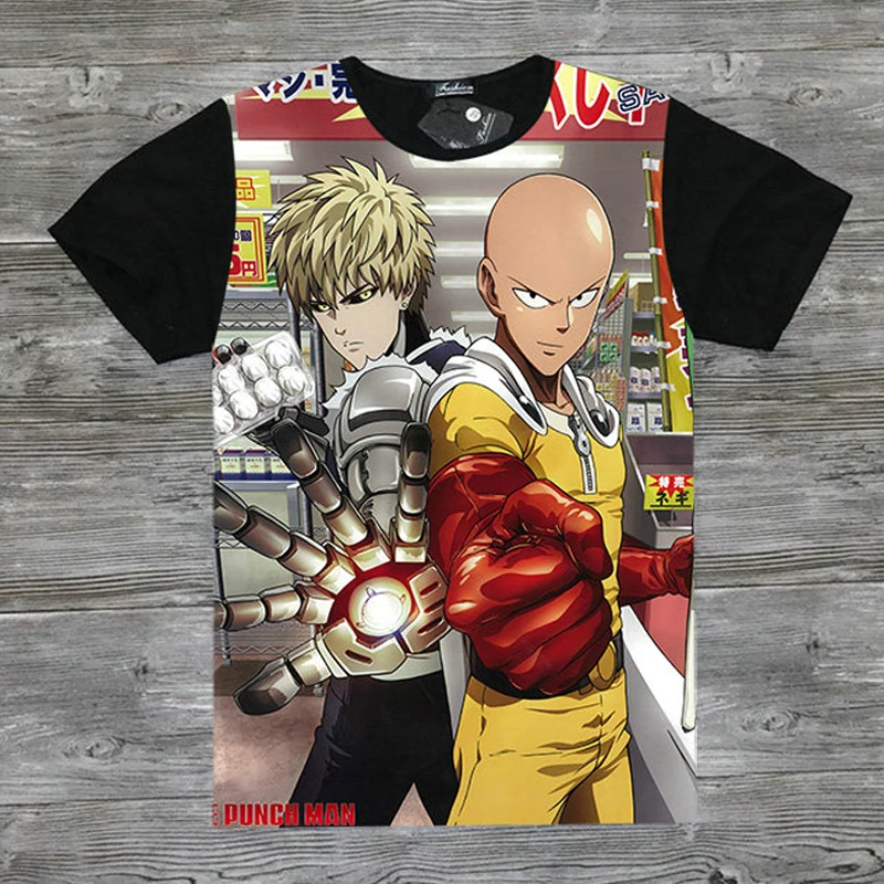 Футболка ONE PUNCH MAN Горячая Мода Мультфильм Полный принт один удар человек Сайтама футболка тройники Топ Повседневная унисекс полная печать футболка