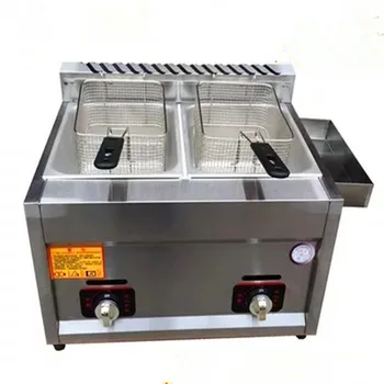

Commercial gas heating deep fryer double-cylinder deep frying machine potato chip chicken fryer ZF