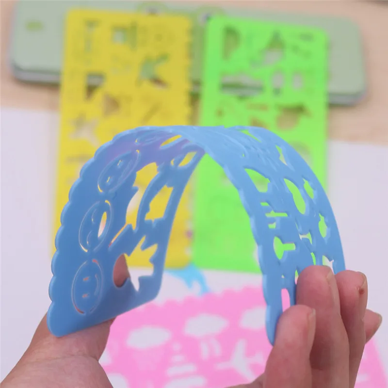 4PCS-Cute-Art-Graphics-Symbols-Drawing-Template-Stationery-Ruler-Kids-Drafting-Stencil-Toys-Gifts-For-Children (4)