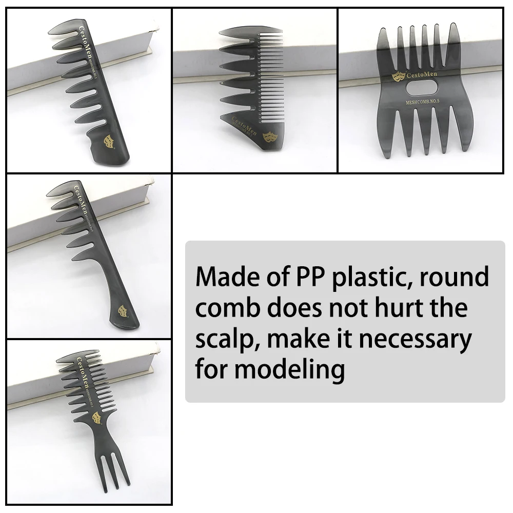 5 Design Men Classic Hairstyle Comb Hairdressing Pomade ...