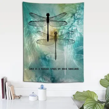 

Custom Dragonfly Wall Cloth Hanging Tapestry Wedding Party Gift Bedspread Beach Towel Yoga Picnic Mat 140X200cm