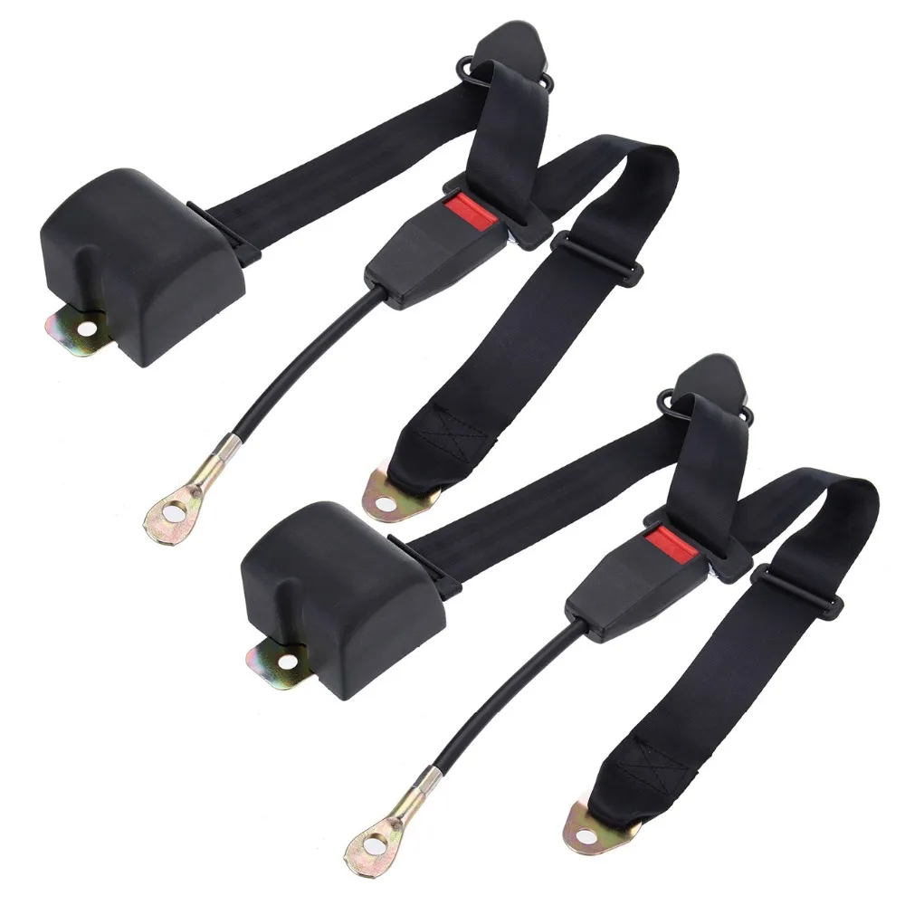 Universal 2 set 3 Point Auto Car Safety Seat Belt Lap Retractable