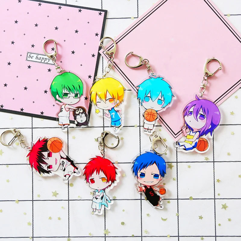 

1 Pc new Kuroko Basketball Q version Anime Keychain Figure Model Cute Acrylic Transparent Double Sided Colorful Keyring Gift toy