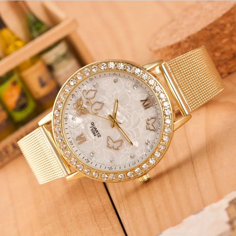 Известный бренд, серебряные повседневные кварцевые часы Geneva, женские сетчатые браслеты из нержавеющей стали, женские часы, женские часы