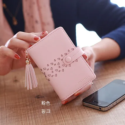 Новая маленькая сумочка с кисточкой для кредитных карт держатели Для женщин Creidt держатель для карт бумажник модные перфорированные открытые футляры для идентификационных карт