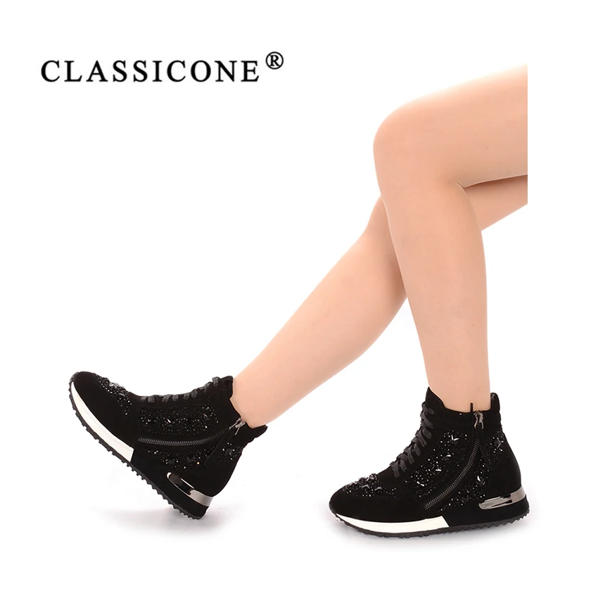 grau Frau Classicone Marke Schwarzes Mode Stiefeletten Turnschuhe Stiefel 2017 Wildleder Winter Warme Wohnungen Stil Schuhe Leder Wolle Aus Echtem Frauen FrEFHxq