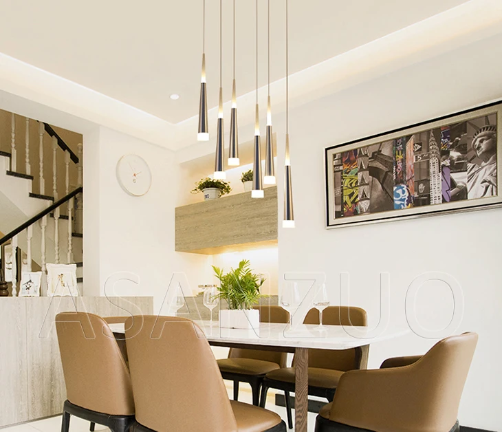 Cabeças de Alumínio Moderno Luzes Pingente Cônico Muitas Acrílico Sala Jantar Estar Bar Cafe Lâmpada Pendurada Led 9 Luzes de pendentes