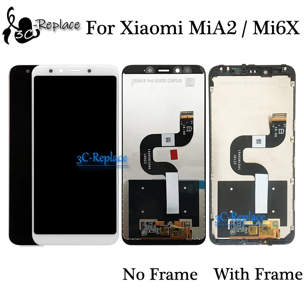 

2018 New! For Xiaomi Mi A2 MIA2 LCD Display Digitizer Touch Screen Replace for xiaomi MI 6X MI6x Phone Parts LCD With frame