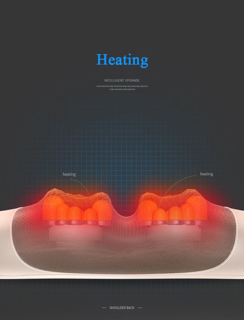 Infrared Heating Neck Shoulder Back Body Multifunctional Massage Pillow Shiatsu Massager Device Cervical Healthy Massageador11