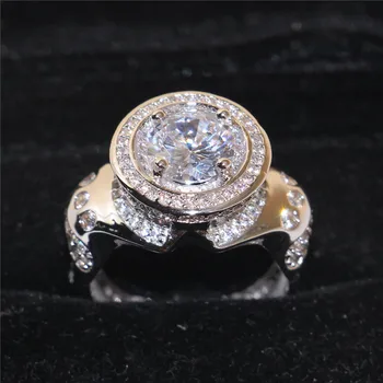 

choucong Jewelry Luxurious 14KT White gold filled 5A Zircon Rings for Men Vintage Cocktail Engagement Wedding Band Ring Finger